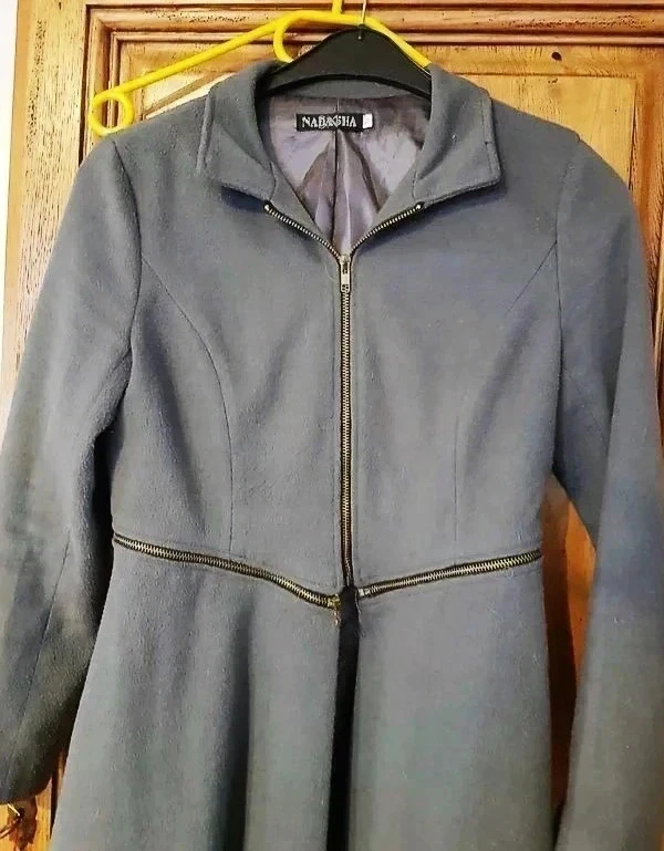 Lange grijze jas die kan worden omgevormd tot een nieuwe blazer – photo 16